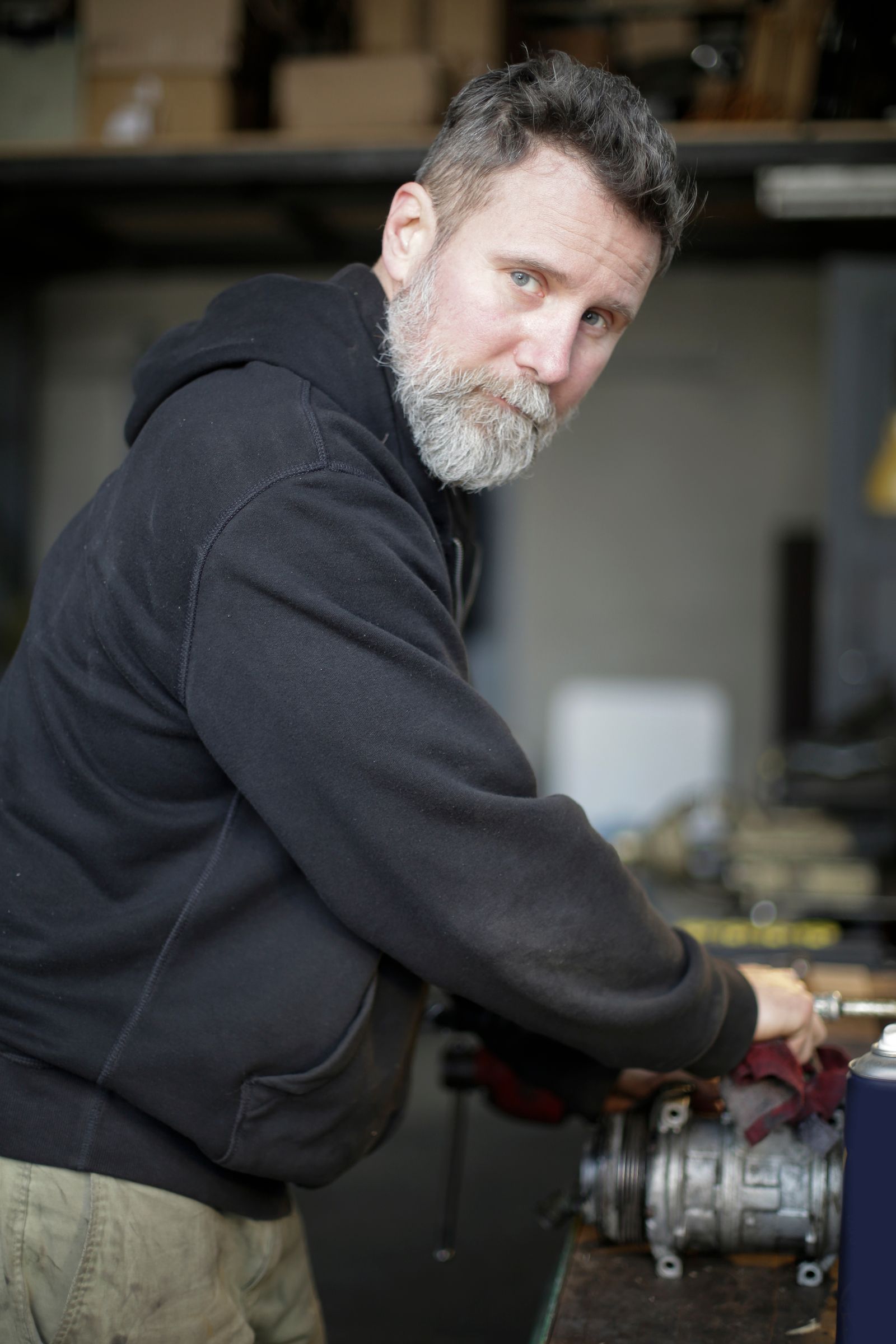 Mechanic working on an engine